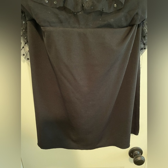 WD NY Black Sequin Mesh Tiered Layered Ruffle Skirt Size 8. - Picture 4 of 4